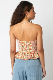 Peach Sena Floral Top