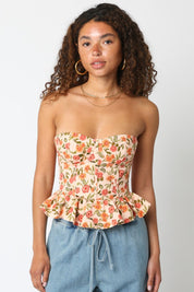 Peach Sena Floral Top