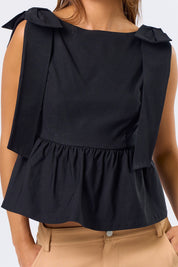 Peplum Top With Ribbon