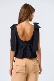 Peplum Top With Ribbon