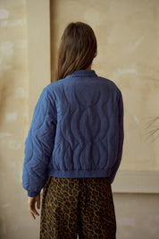 Blue Vintage Embroidered Leaf Jacket