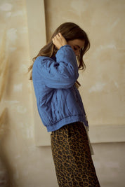 Blue Vintage Embroidered Leaf Jacket
