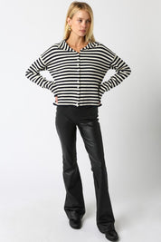 Navy Elina Stripe Knit Top