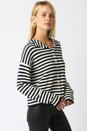Navy Elina Stripe Knit Top