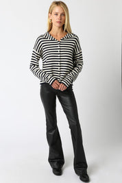 Navy Elina Stripe Knit Top
