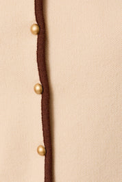 Beige Knit Button Vest
