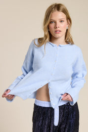 Baby Blue Lightweight Button Cardigan