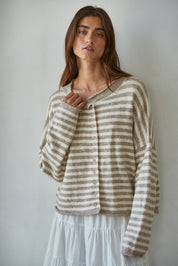 Taupe Channel Knit Cardigan