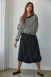 Black Channel Knit Cardigan