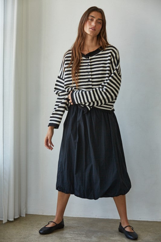 Black Channel Knit Cardigan