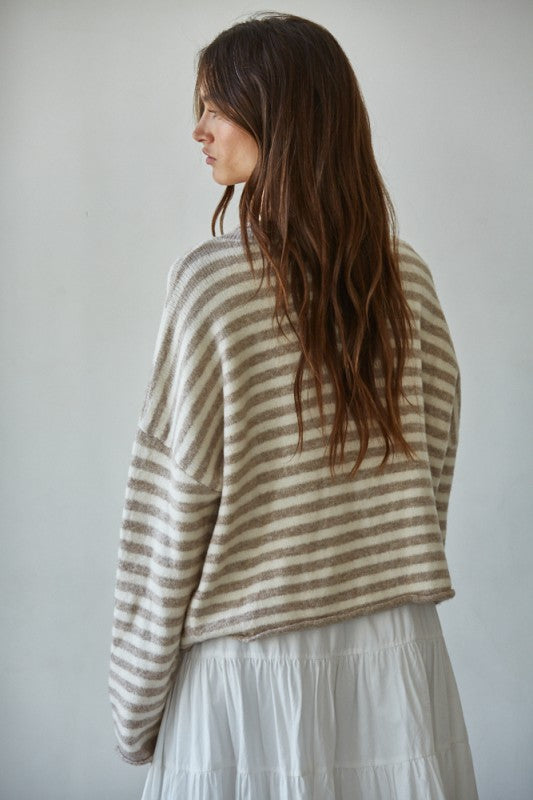 Taupe Channel Knit Cardigan