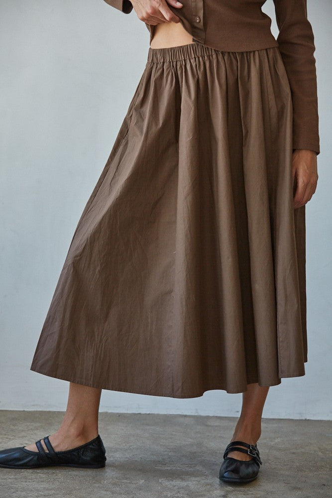 Brown Flare Skirt
