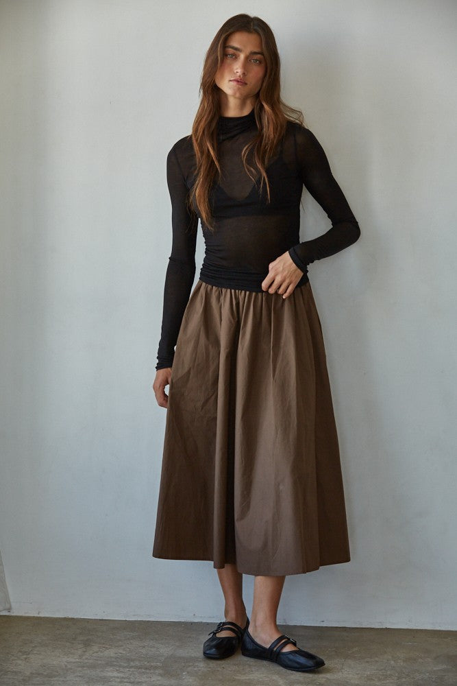 Brown Flare Skirt