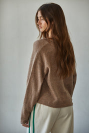 Brown V-neck Cardigan