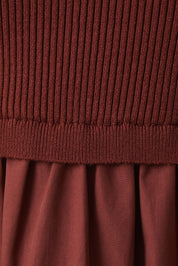 Mock Neck Knit Tiered Midi Dress