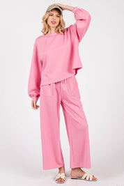 Pink Scuba Top & Pants Set