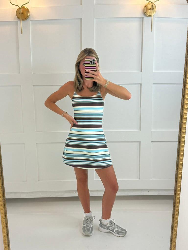 Blue Stripe Athleisure Dress