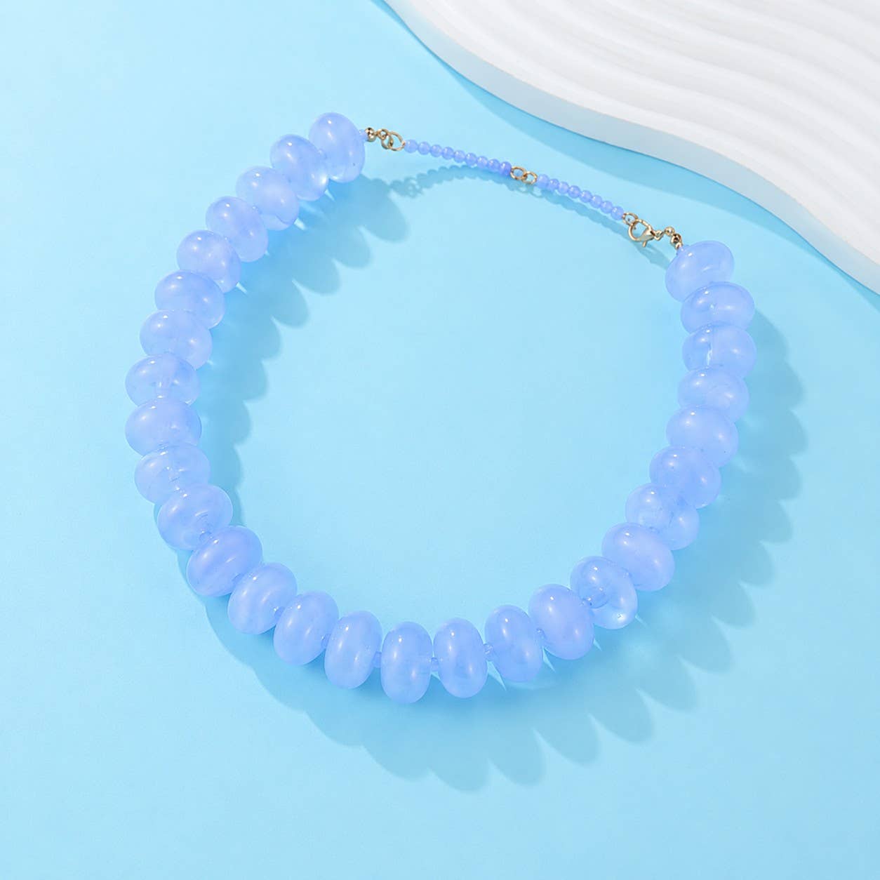 Light Blue Chunky Bead Necklace
