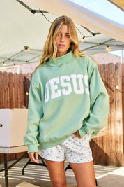 Green Jesus Mockneck