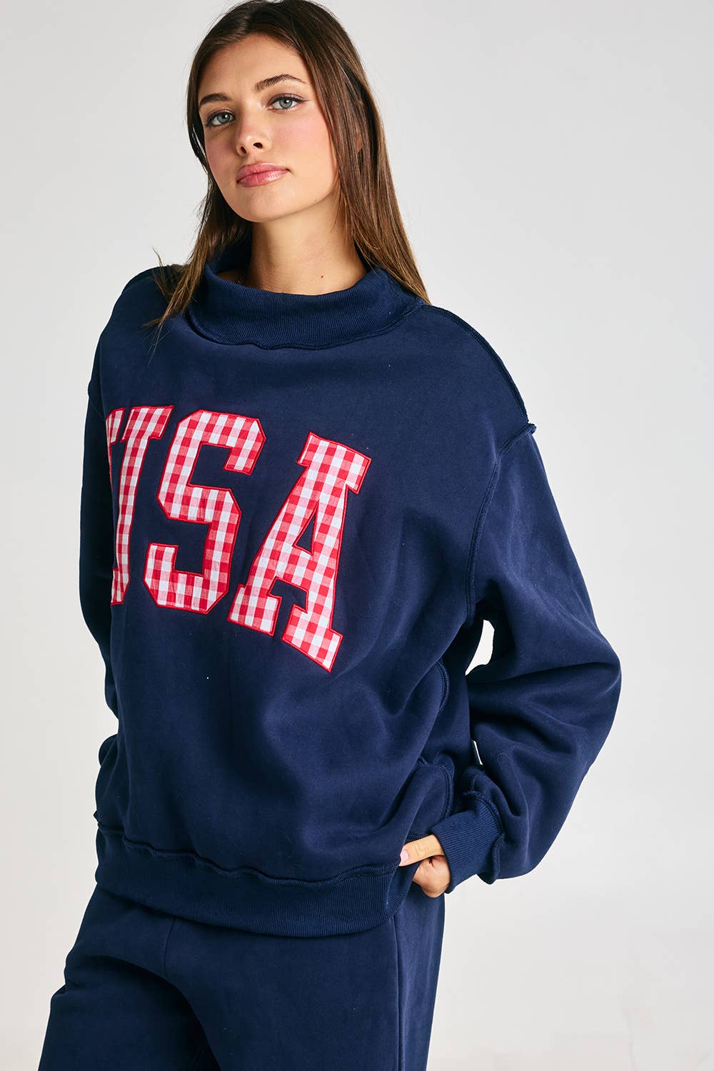Navy USA Mockneck
