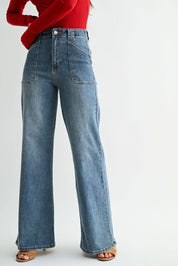 Patch Pocket Wide Leg Flare