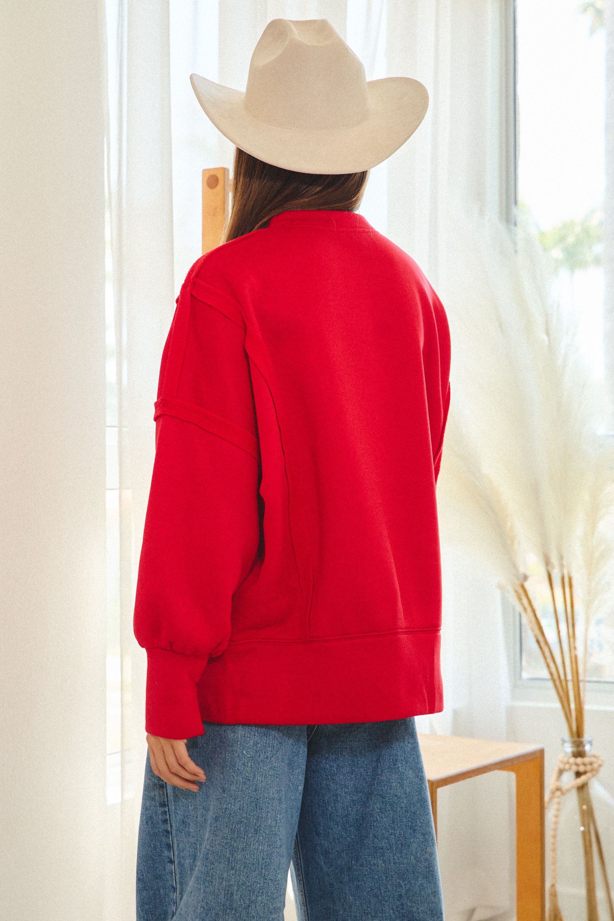 Red Merry French Terry Sweatshirt
