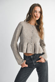 Tan Knit Button Down