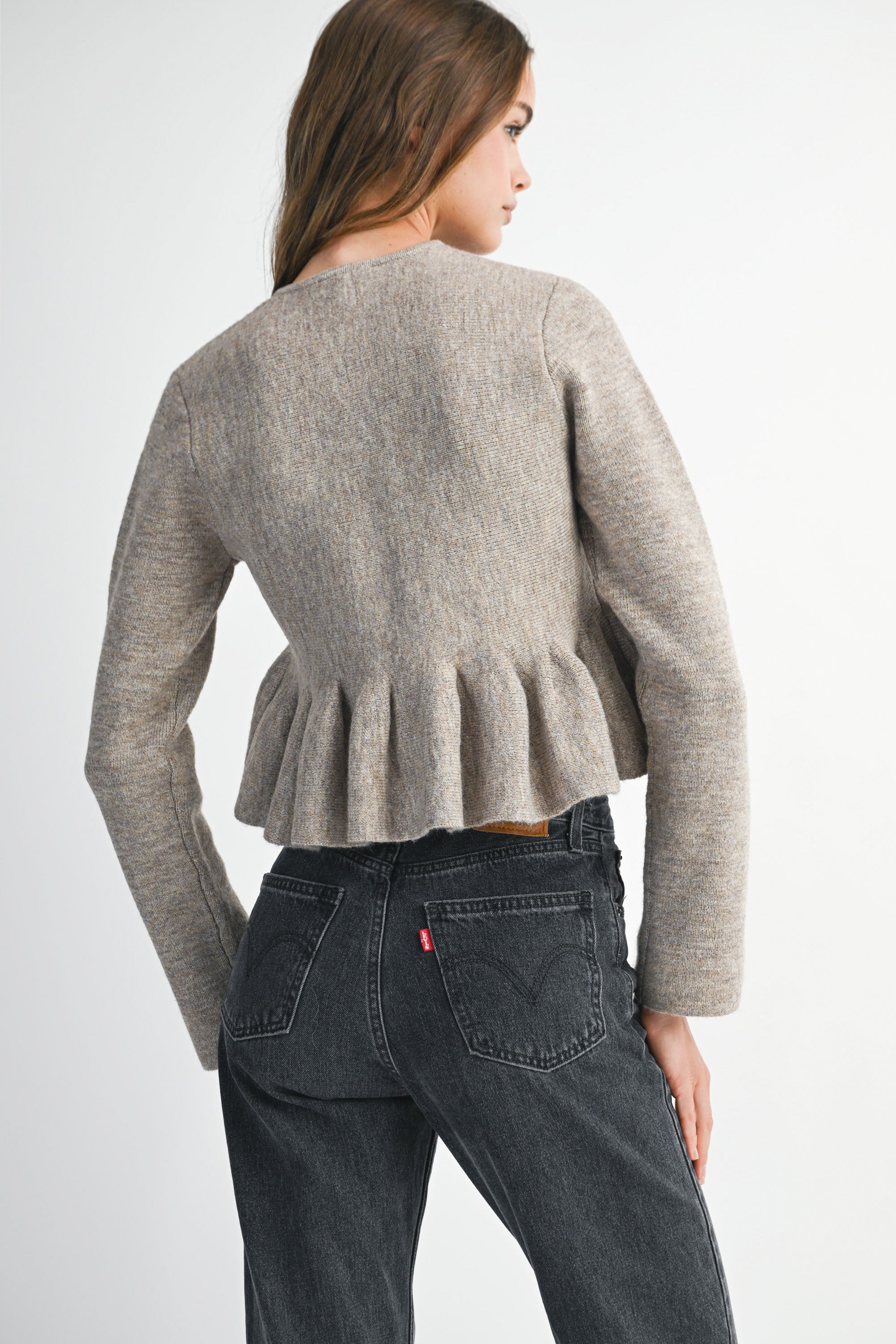 Tan Knit Button Down
