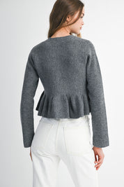 Gray Knit Button Down