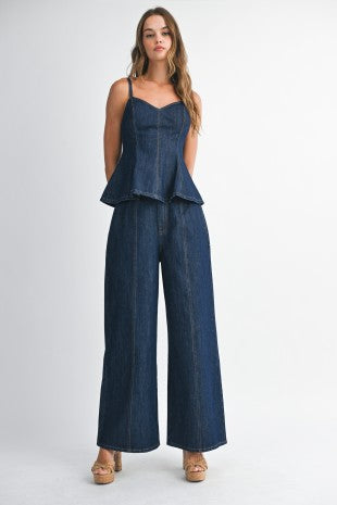 Denim Top and Pants Set