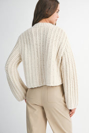 Cream Chunky Knit Cardigan