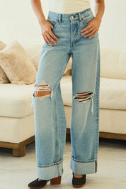 Vintage Fold Distress Fold Jeans