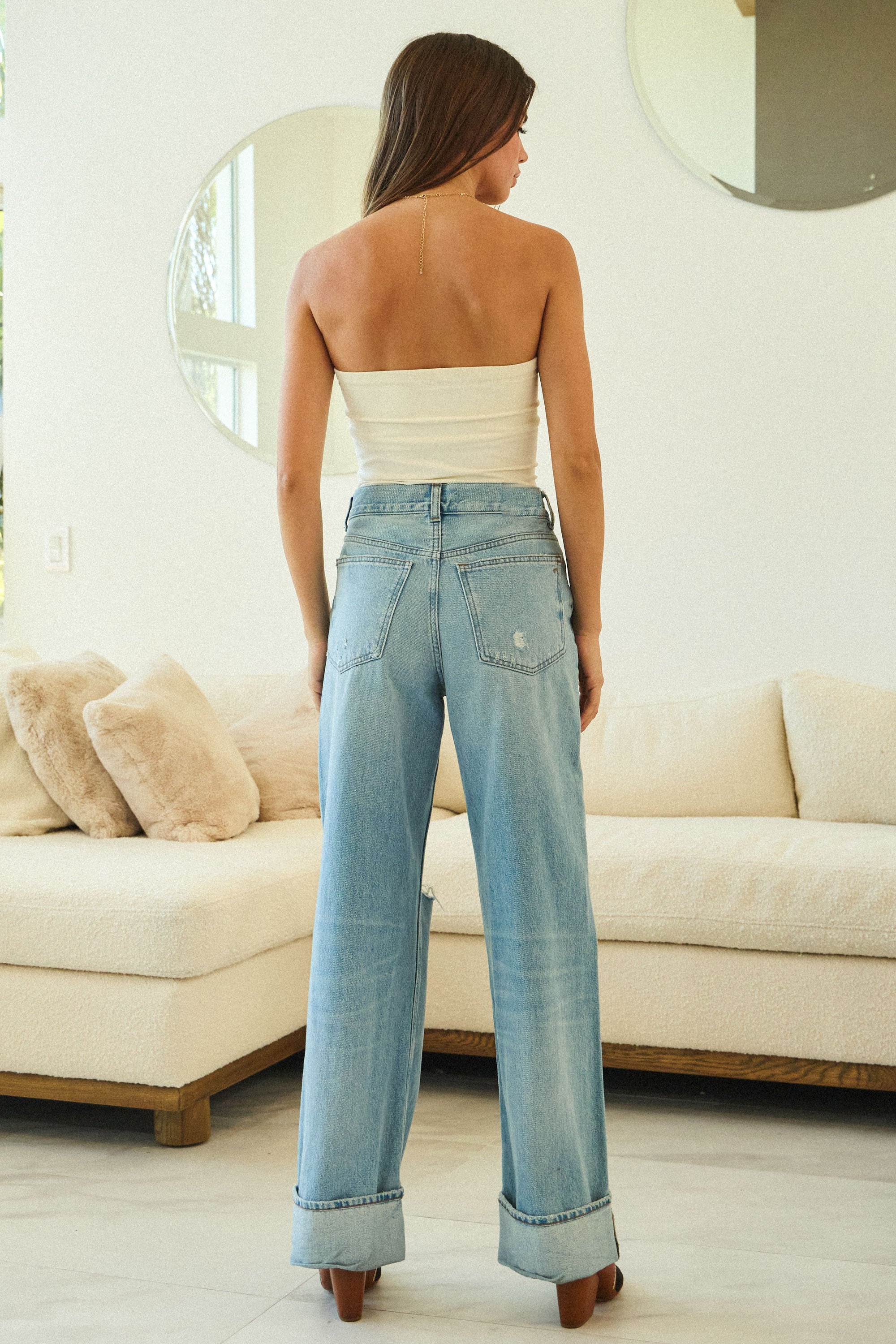 Vintage Fold Distress Fold Jeans