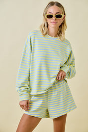 Blue/Lemon Striped Terry Set