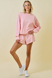 Pink/Cream Striped Terry Set