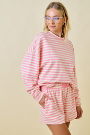 Pink/Cream Striped Terry Set