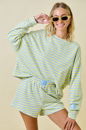 Blue/Lemon Striped Terry Set