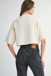 Cream Half Sleeve Crop Cardigan