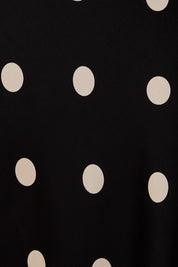 Black Polka Dot Midi Skirt