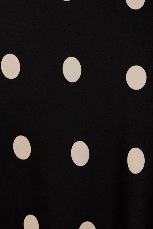 Black Polka Dot Midi Skirt