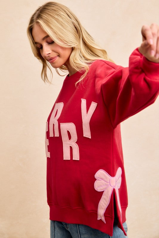 Red/Pink Merry Christmas Sweatshirt