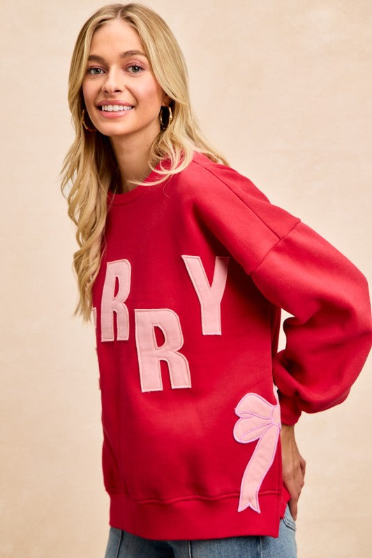 Red/Pink Merry Christmas Sweatshirt