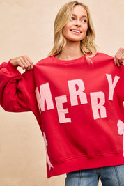 Red/Pink Merry Christmas Sweatshirt