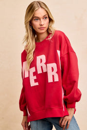 Red/Pink Merry Christmas Sweatshirt