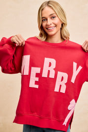 Red/Pink Merry Christmas Sweatshirt