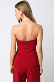 Red Emelia Tube Top