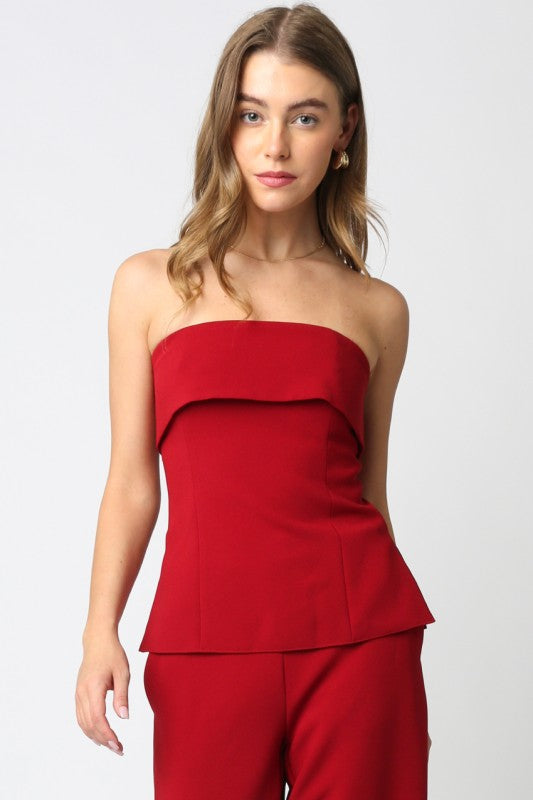 Red Emelia Tube Top