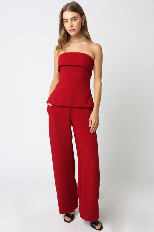 Red Emelia Tube Top
