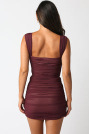 Red Mesh Mini Dress