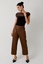 Black Mesh Drape Top